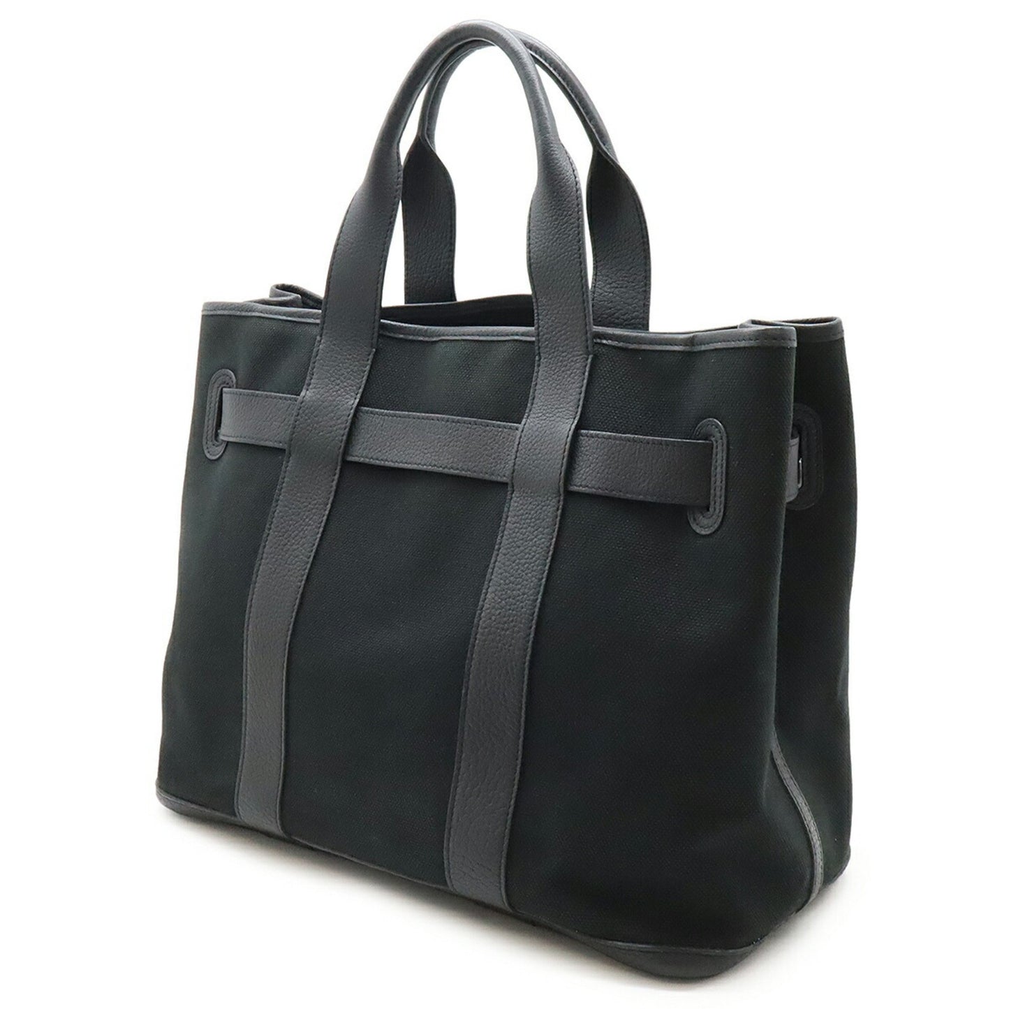 Hermes Hermes Petite Ceinture Mm Tote Bag Handbag Canvas Leather Black ?J Stamp