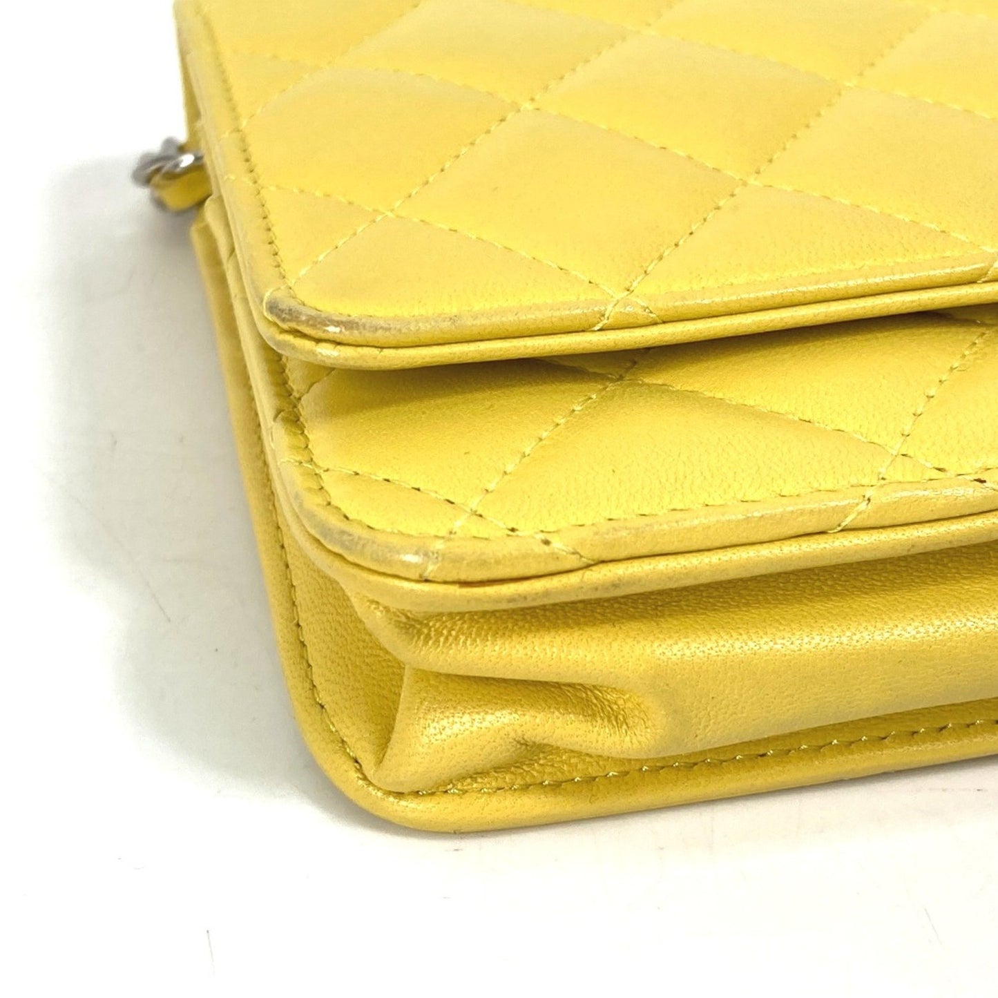 Chanel Ap0250 Cc Mark Chain Wallet Crossbody Long Wallet Bag Pochette Shoulder Bag Yellow