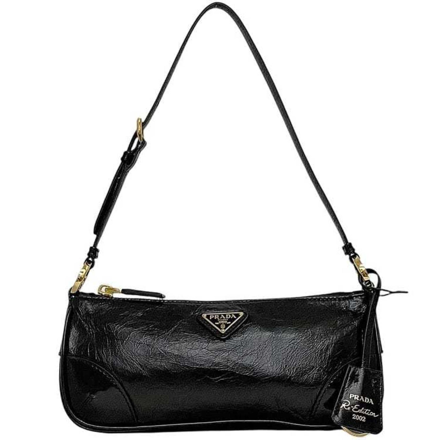 Prada Bag F-23942 Black Nero Re-Edition2002 1Bc201 Leather 31/D Prada Shoulder Plate