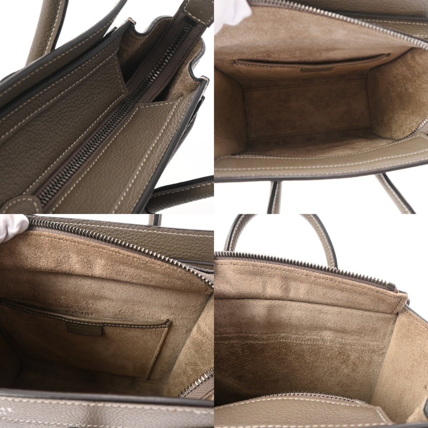 Pre-Owned Celine Luggage Nano Shopper In Greige Calfskin