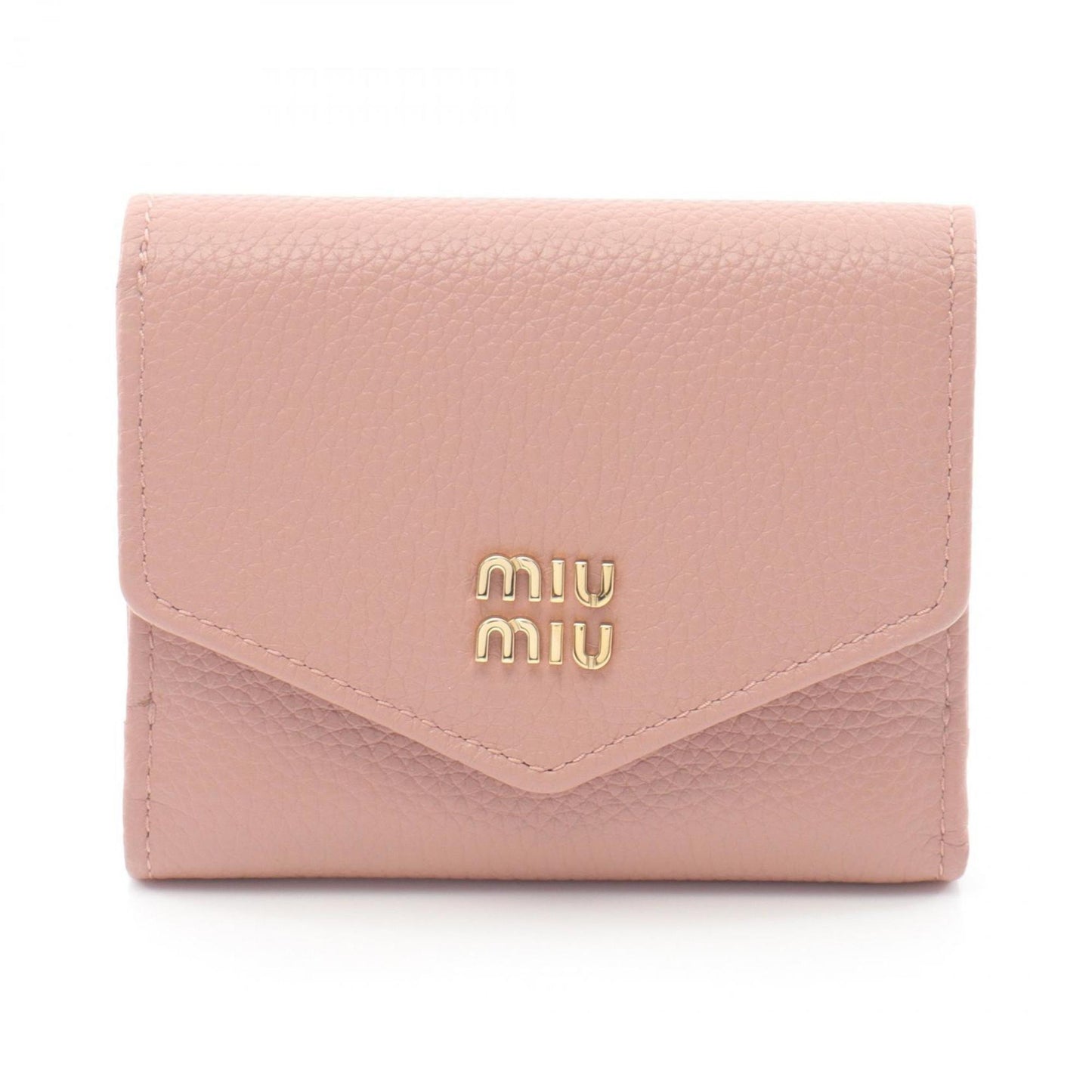 Miu Miu Miu Vit.Daino Tri-Fold Wallet Leather