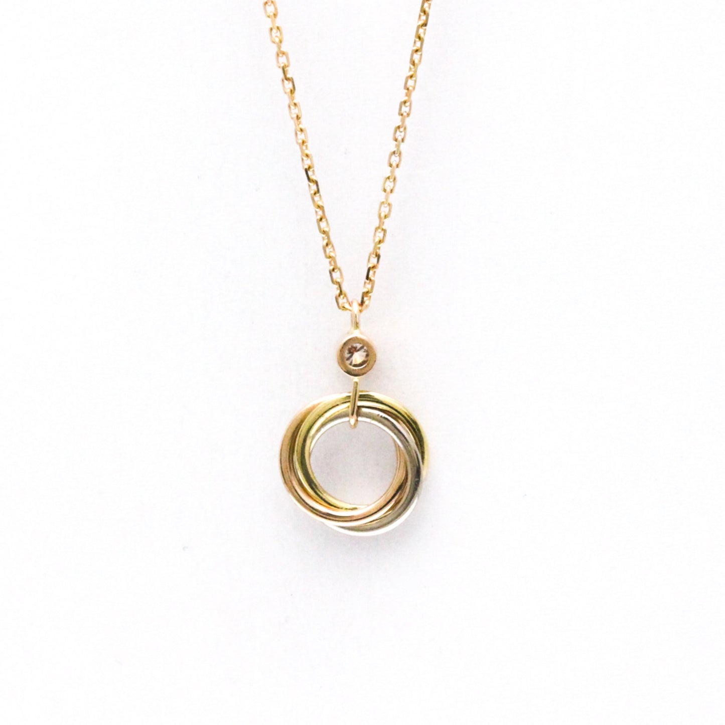 Cartier Baby Trinity 1P Diamond Necklace Pink Gold (18K)