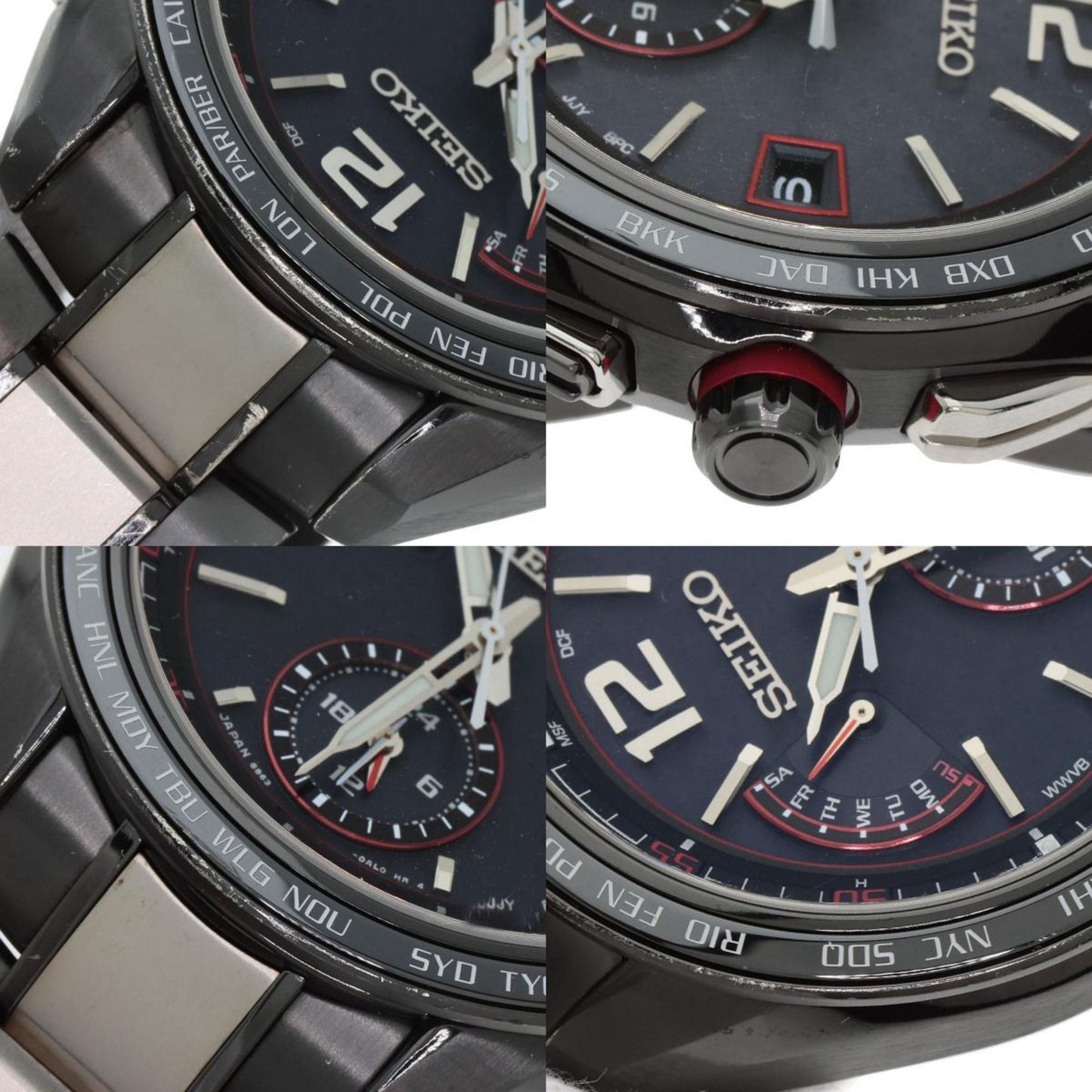 Seiko Saga267 8B63-0As0 Brightz Flight Expert Watch Titanium Ceramic
