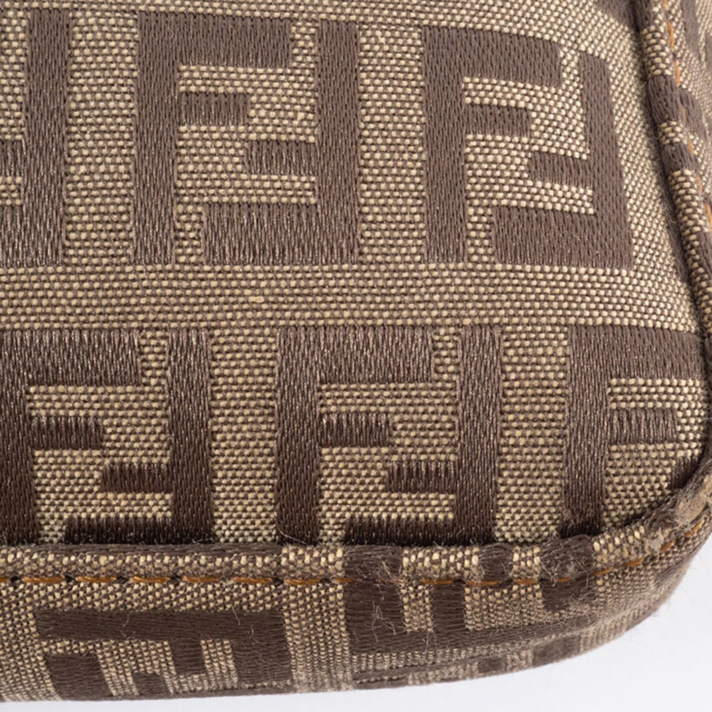 Fendi Zucca Shoulder Bag 8Br042 Canvas | Leather Beige