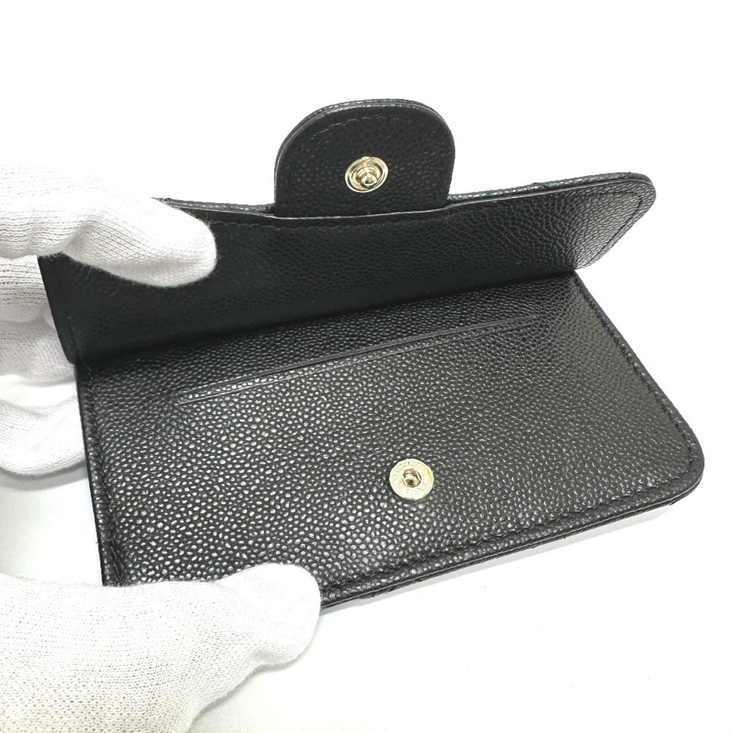 Chanel Ap2570 Coco Mark Matelasse Classic Zip Business Card Holder/Card Case Wallet/Coin Caviar Skin
