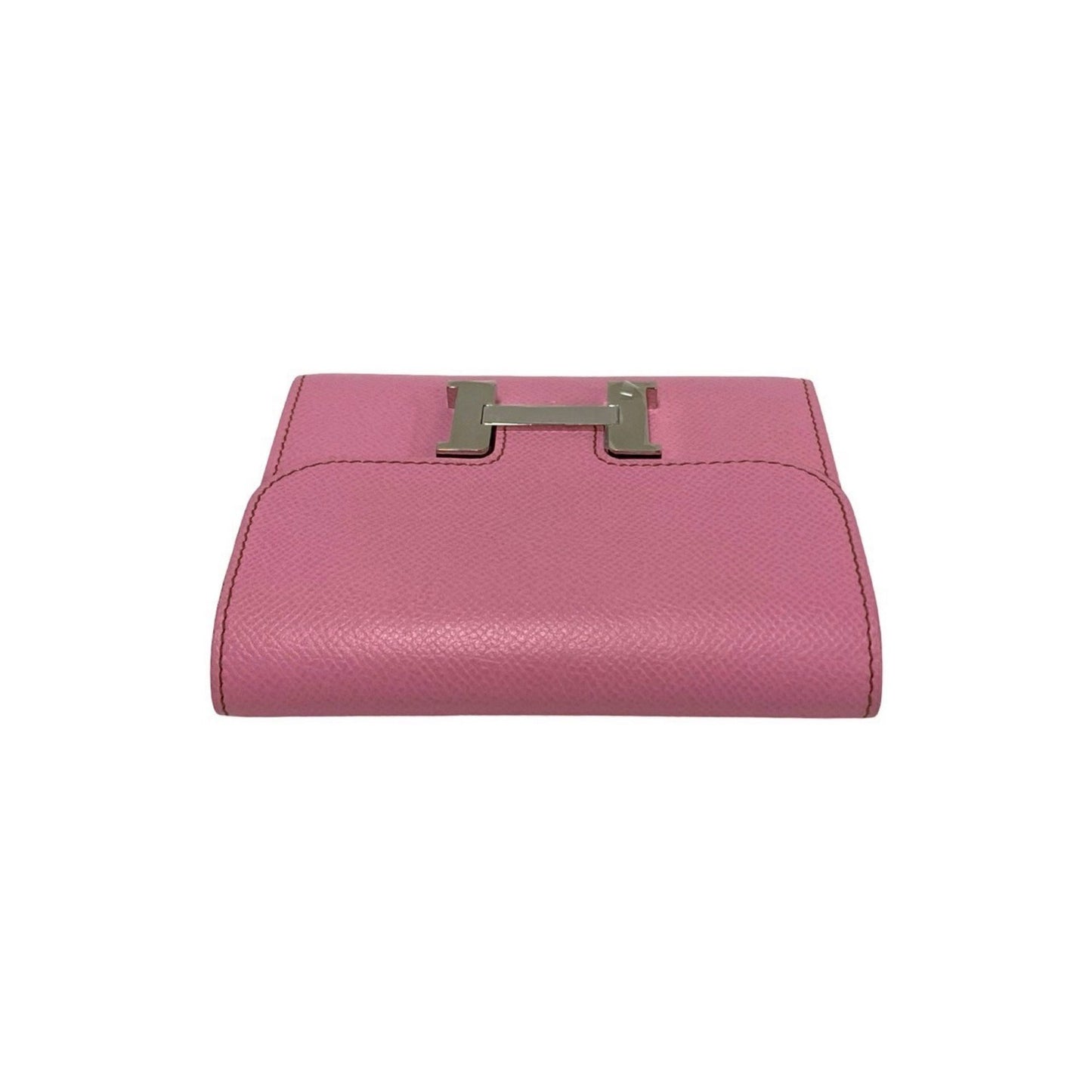 Hermes Constance Compact Epsom Leather Bi-Fold Mini Wallet In Rose Azalee 88789