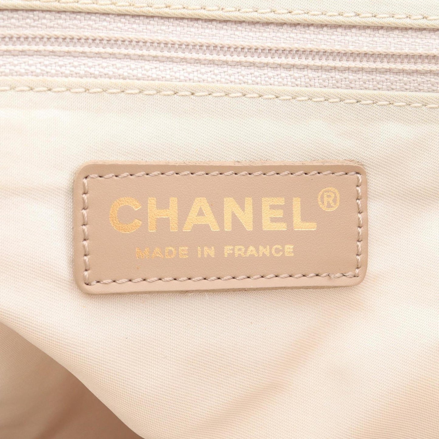 Chanel New Travel Line Mm Tote Bag Leather Nylon Canvas