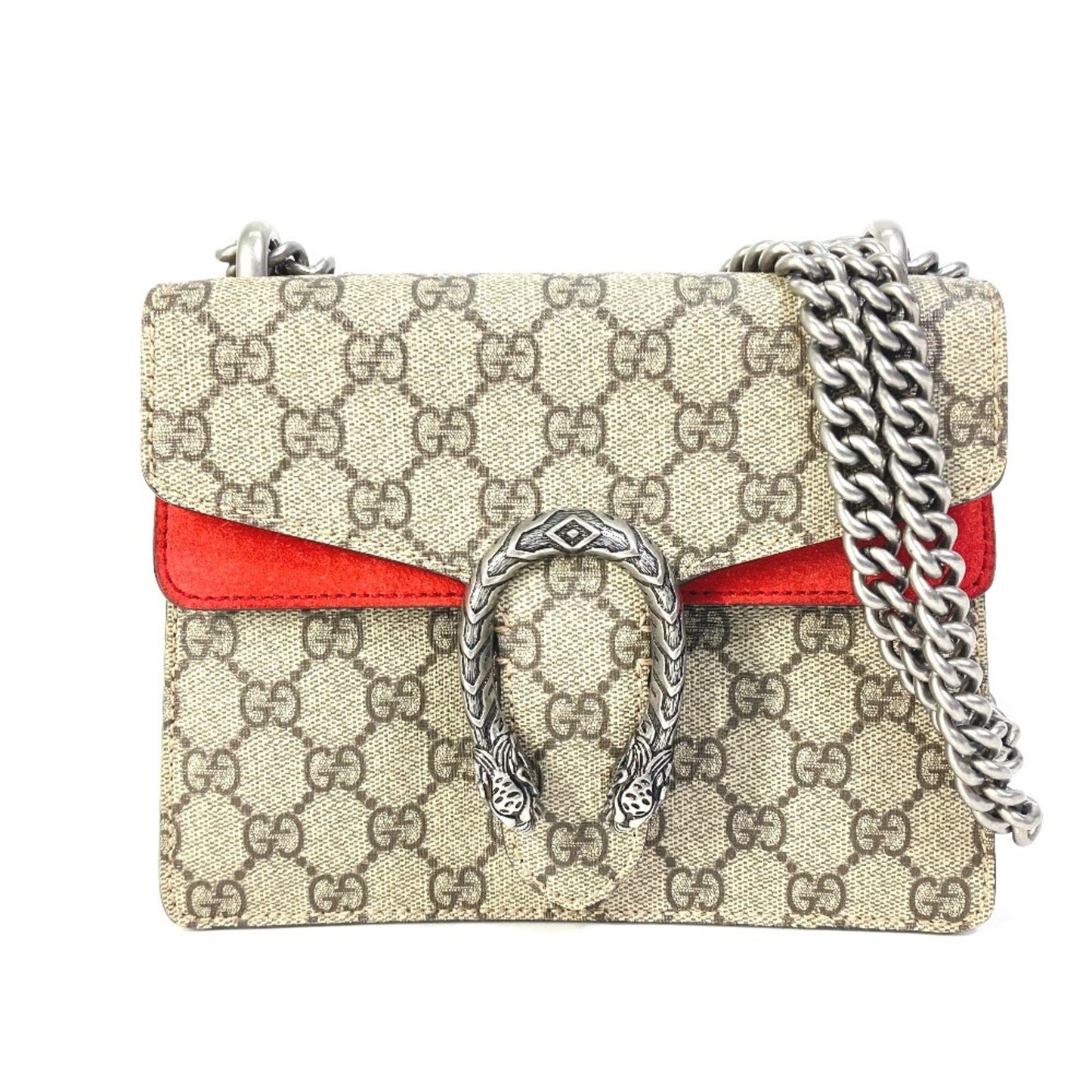 Gucci 421970 Gg Dionysus W-Chain Shoulder Bag In Supreme Canvas