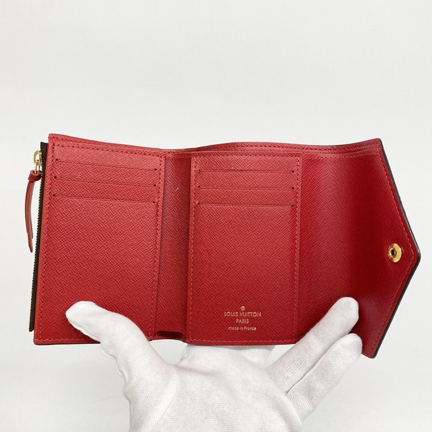 Louis Vuitton Tri-Fold Wallet Damier Victorine Portefeuille N41659 Ebene