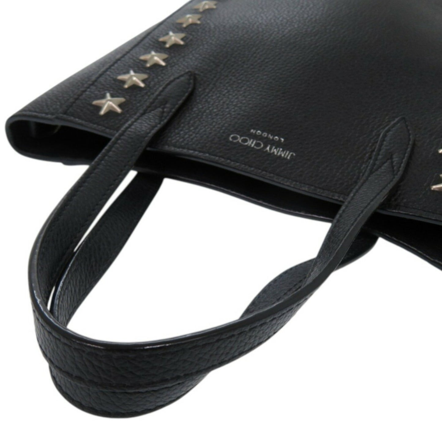 Jimmy Choo Star Stud Bria Leather Black Tote Bag 0429Jimmy Choo