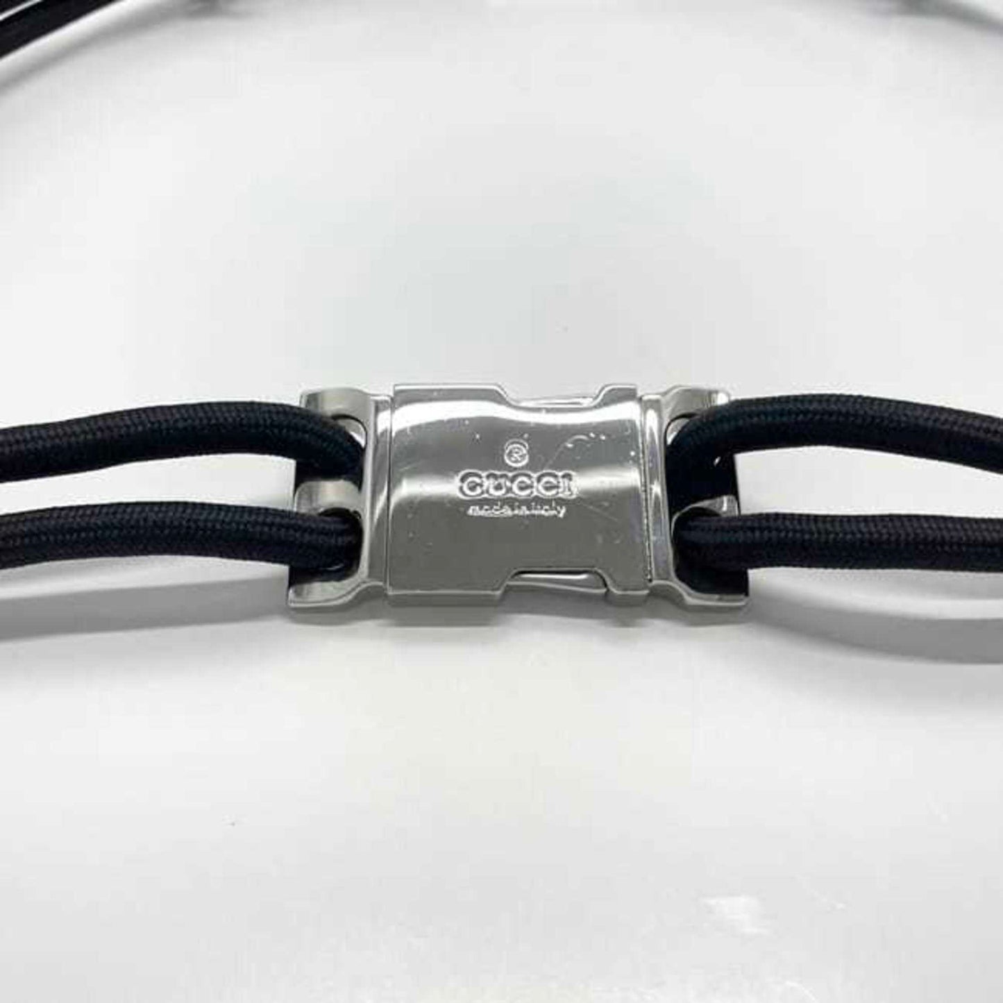 Gucci Wire Belt Ec-23105 Black 83Cm Polyester Metal Gucci Waist Buckle Double