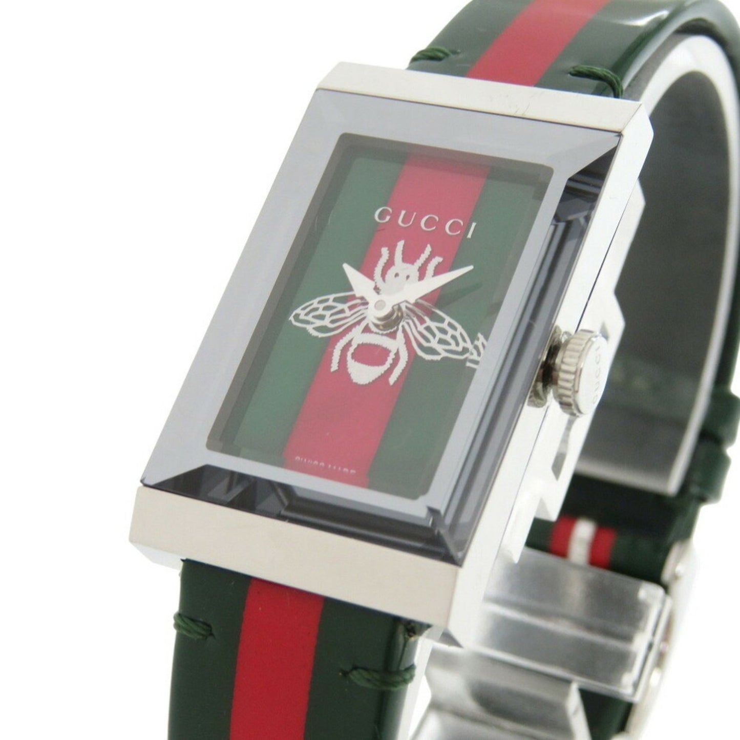 Like New Gucci G Frame 147.4 Stainless Steel Leather Watch