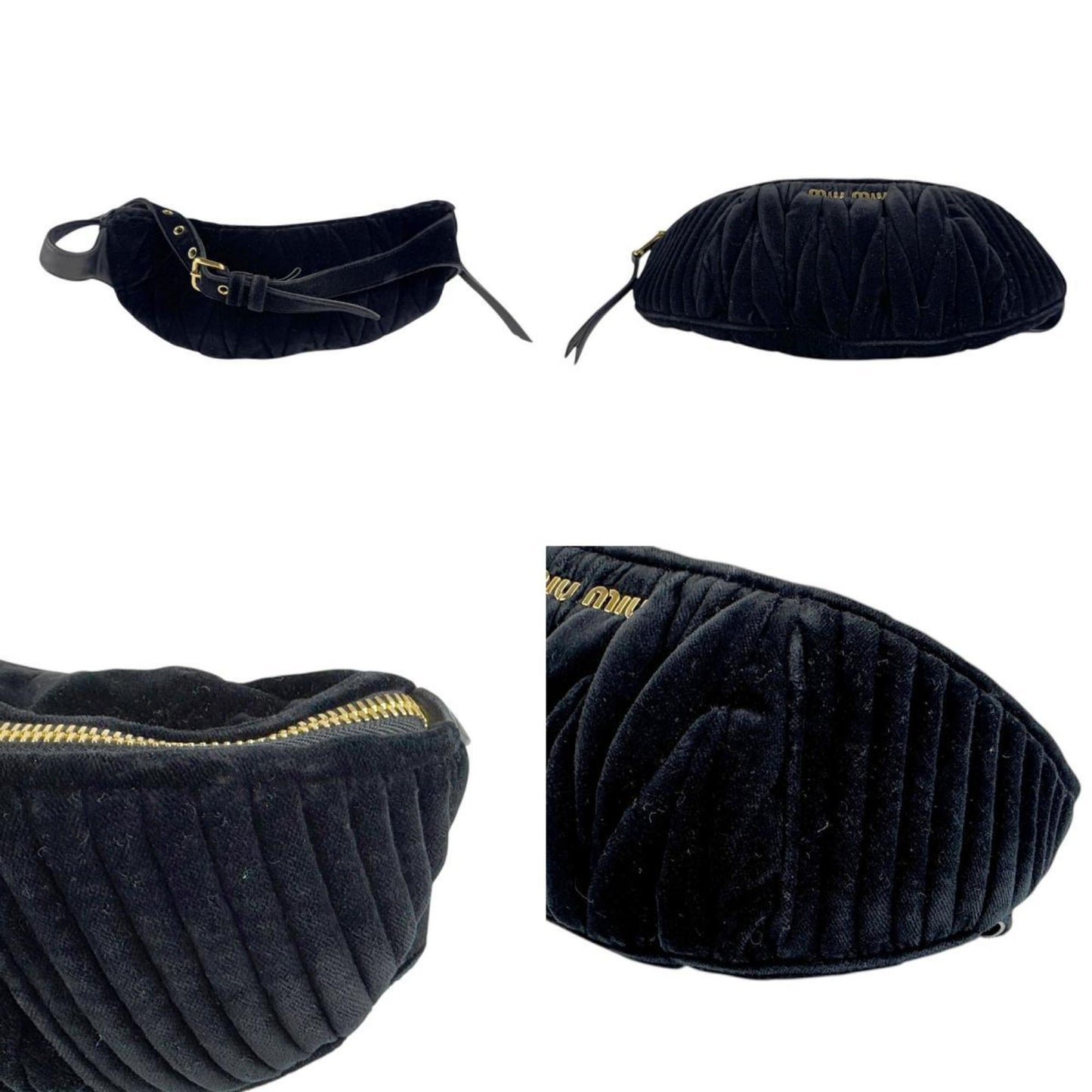 Miu Miu Miu Waist Bag In Black Velvet For Women