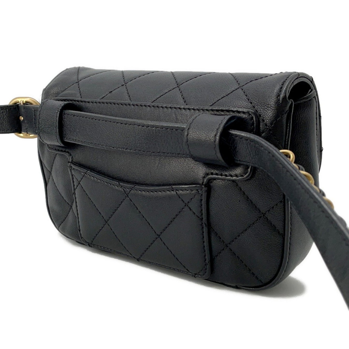 Chanel Waist Bag 19 Matelasse Coco Mark Leather Chanel Black