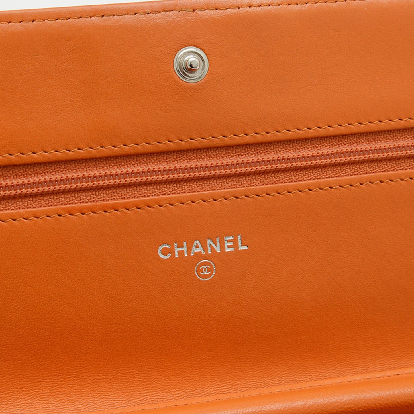 Chanel Boy Chain Wallet Long Lambskin Orange
