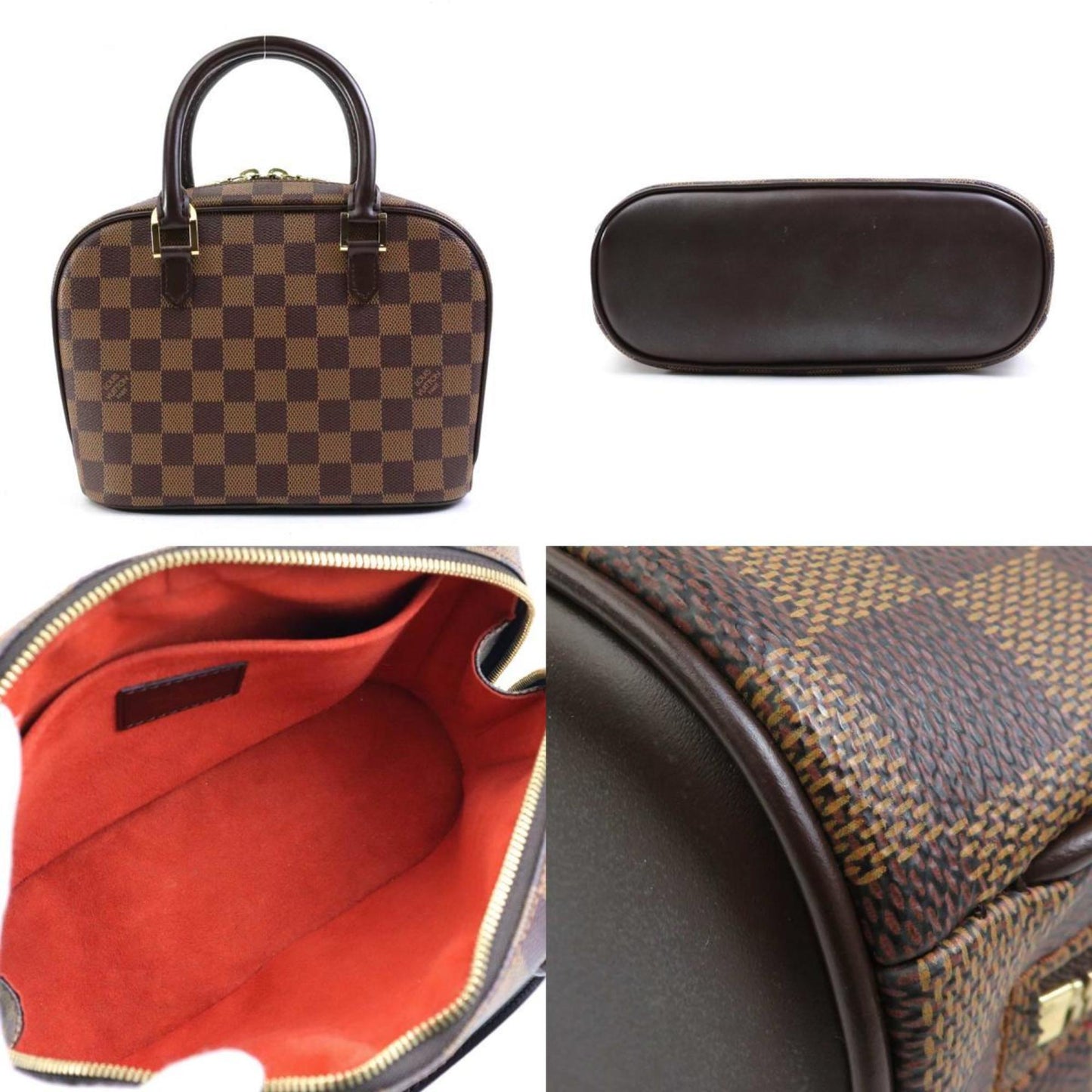 Louis Vuitton Louis Vuitton Handbag Damier Saria Canvas Brown Gold