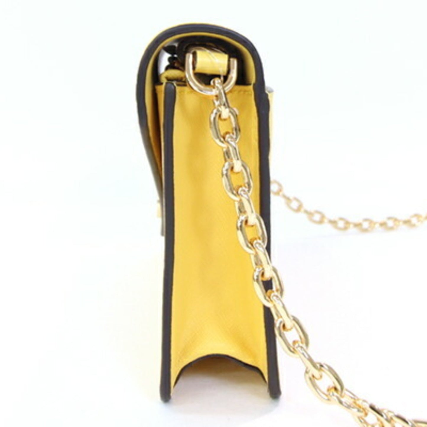 Michael Kors Shoulder Bag Jet Set Pocket Emblem Crossbody 35S3Gtvc5L Yellow Leather Pochette Chain