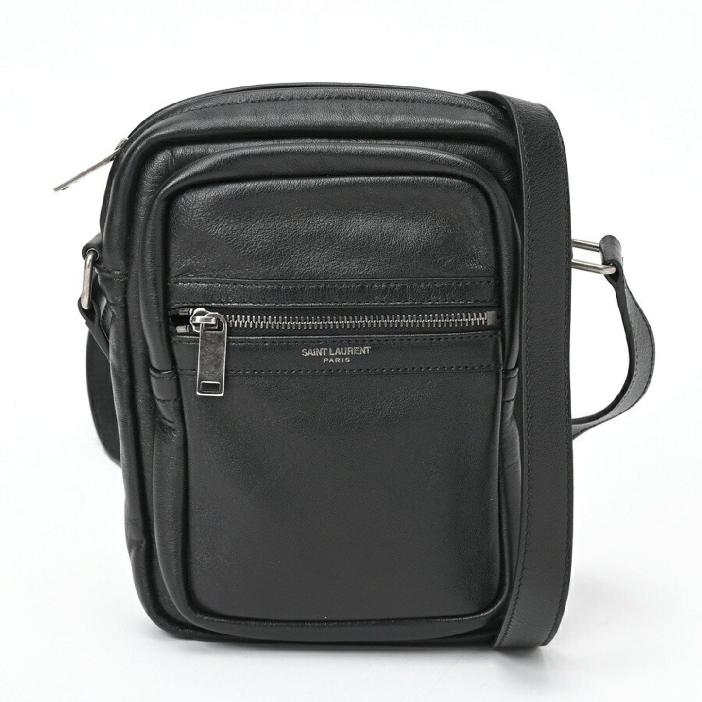 Saint Laurent Sid Crossbody Bag Shoulder 581700 Leather Black E-157142