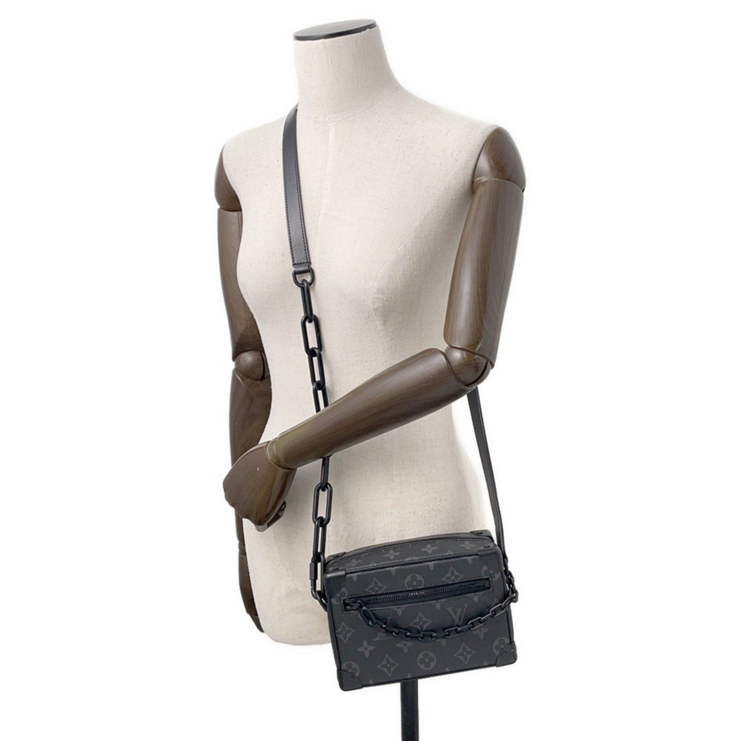 Louis Vuitton Monogram Eclipse Mini Soft Trunk Shoulder Bag M44735 Black