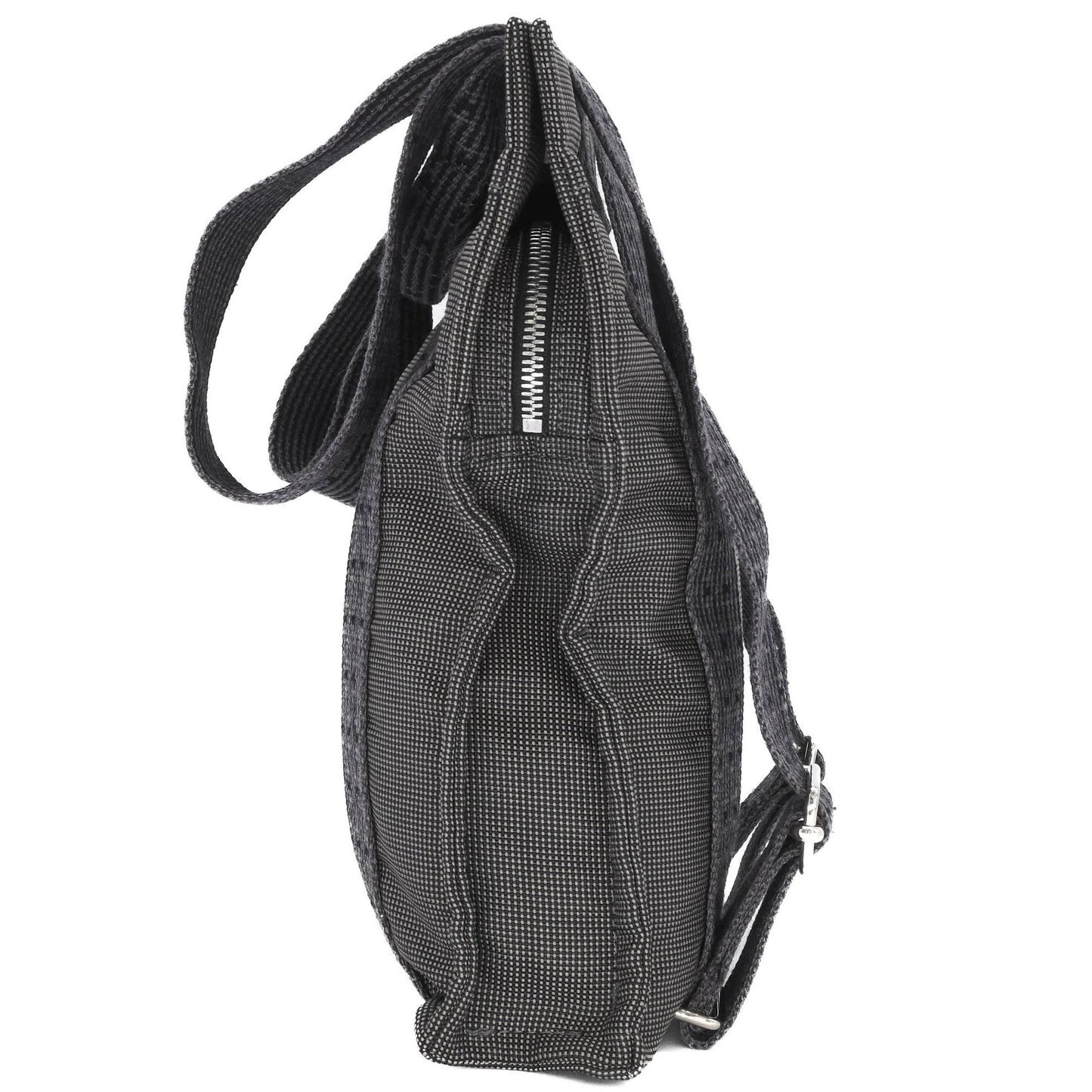 Hermes Air Line Ad Pm Canvas Tote Bag/Backpack In Gray/Black Nylon