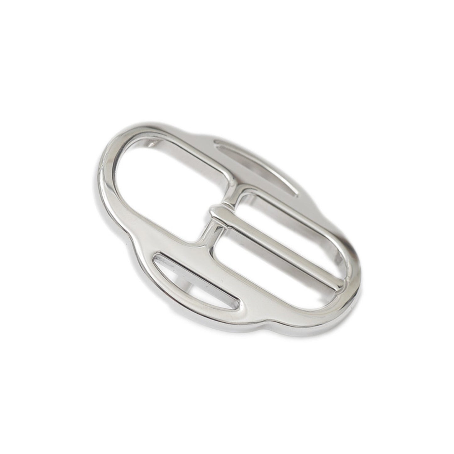 Hermes Mini Boucle Silver Scarf Ring