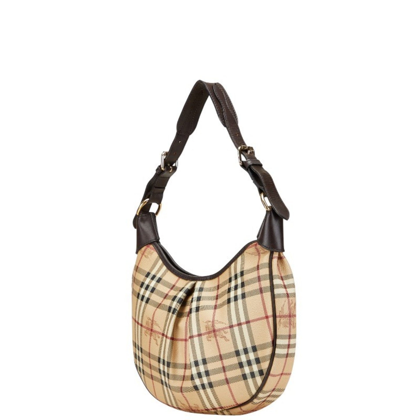 Burberry Nova Check One-Shoulder Bag Handbag Beige Brown Pvc Leather