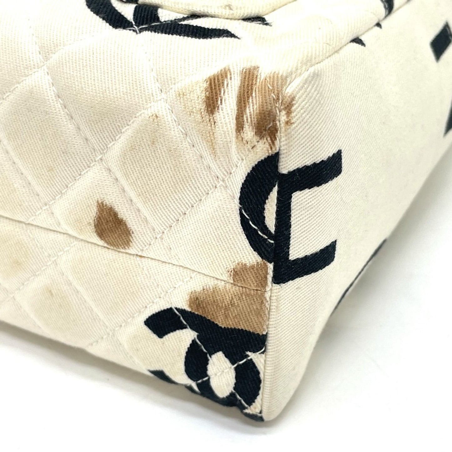 Chanel Cc Mark Bag Tote Bag Hand Bag Ivorybased X Black