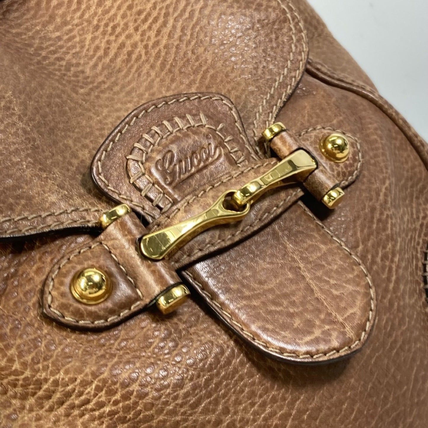 Gucci 223955 Horsebit Shoulder Bag Leather