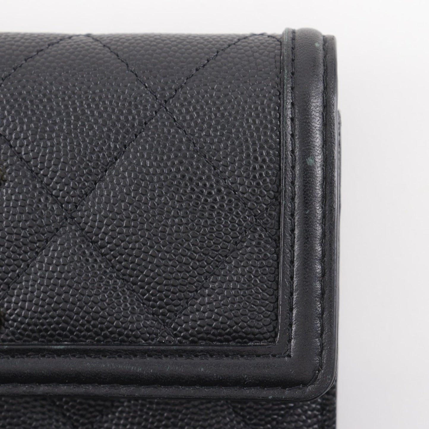 Calfskin Chanel Long Wallet (Bi-Fold) Grained