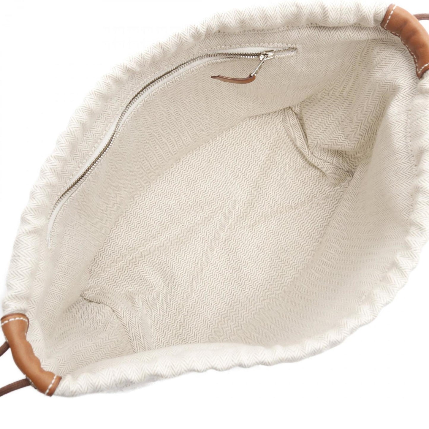 Hermes Herms Fourbee 25 Natural Fauve Pouch Bag In Toile Chevron