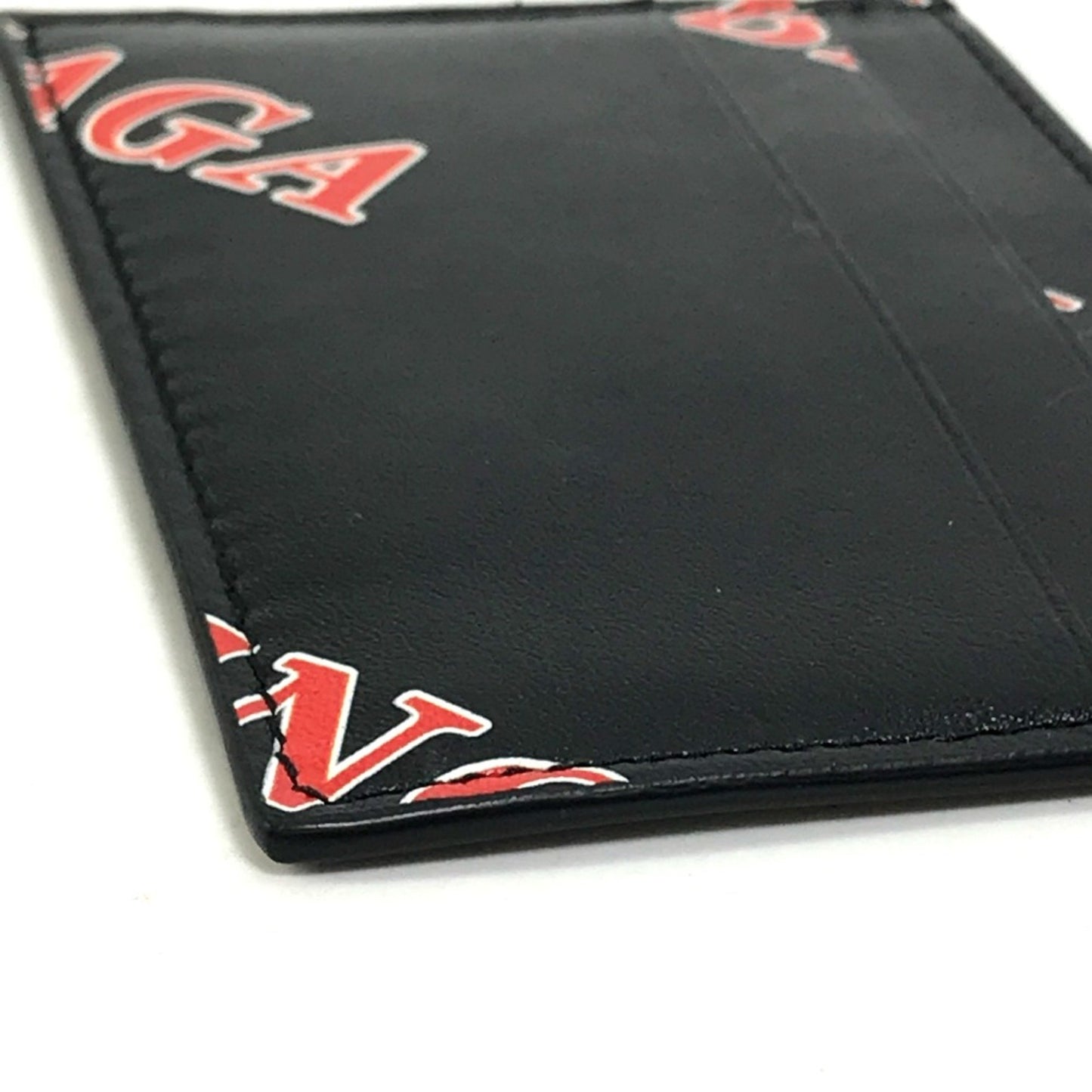 Balenciaga 594309 Logo Print Name Card Holder Card Case Black
