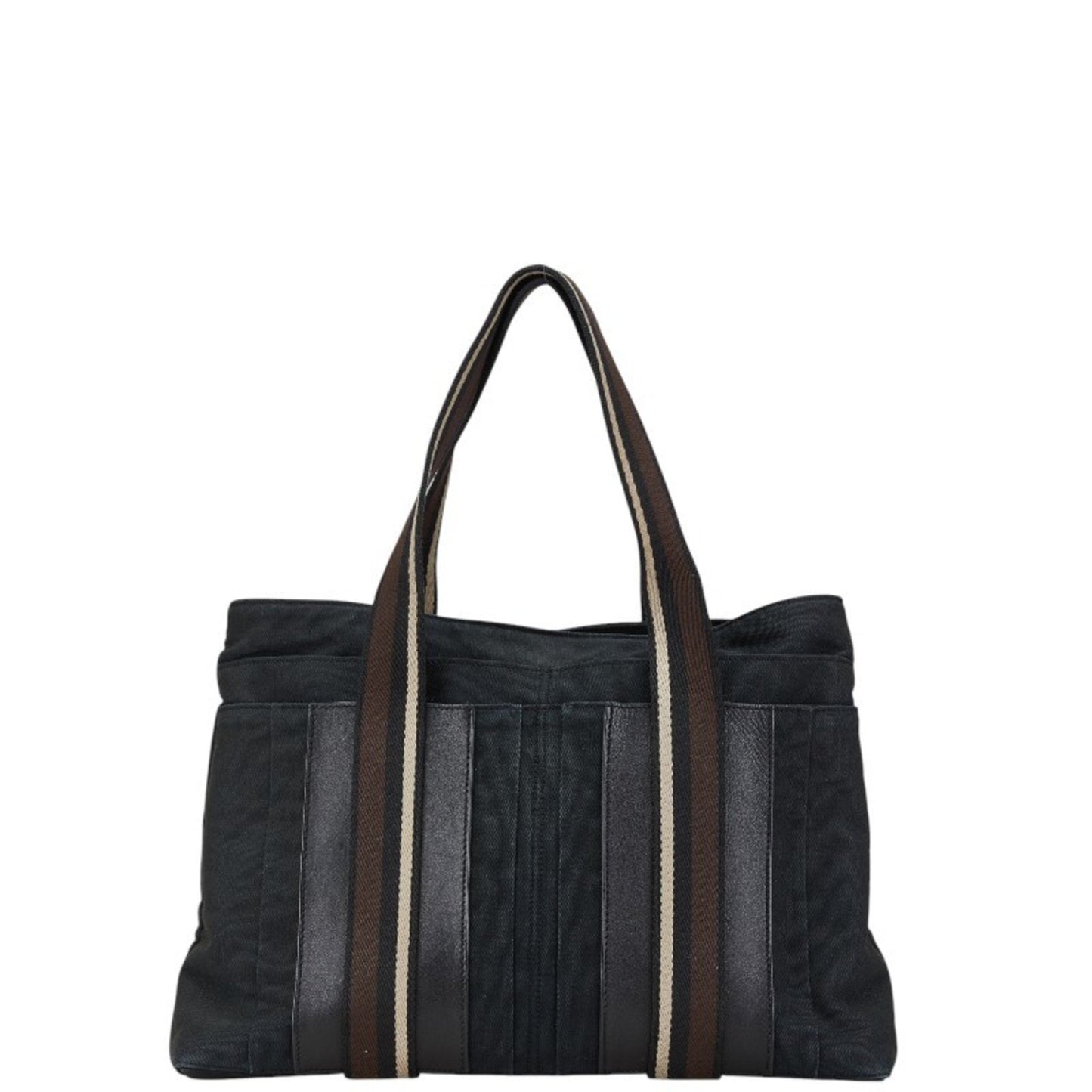 Hermes Troca Horizontal Mm Handbag Black Canvas Leather