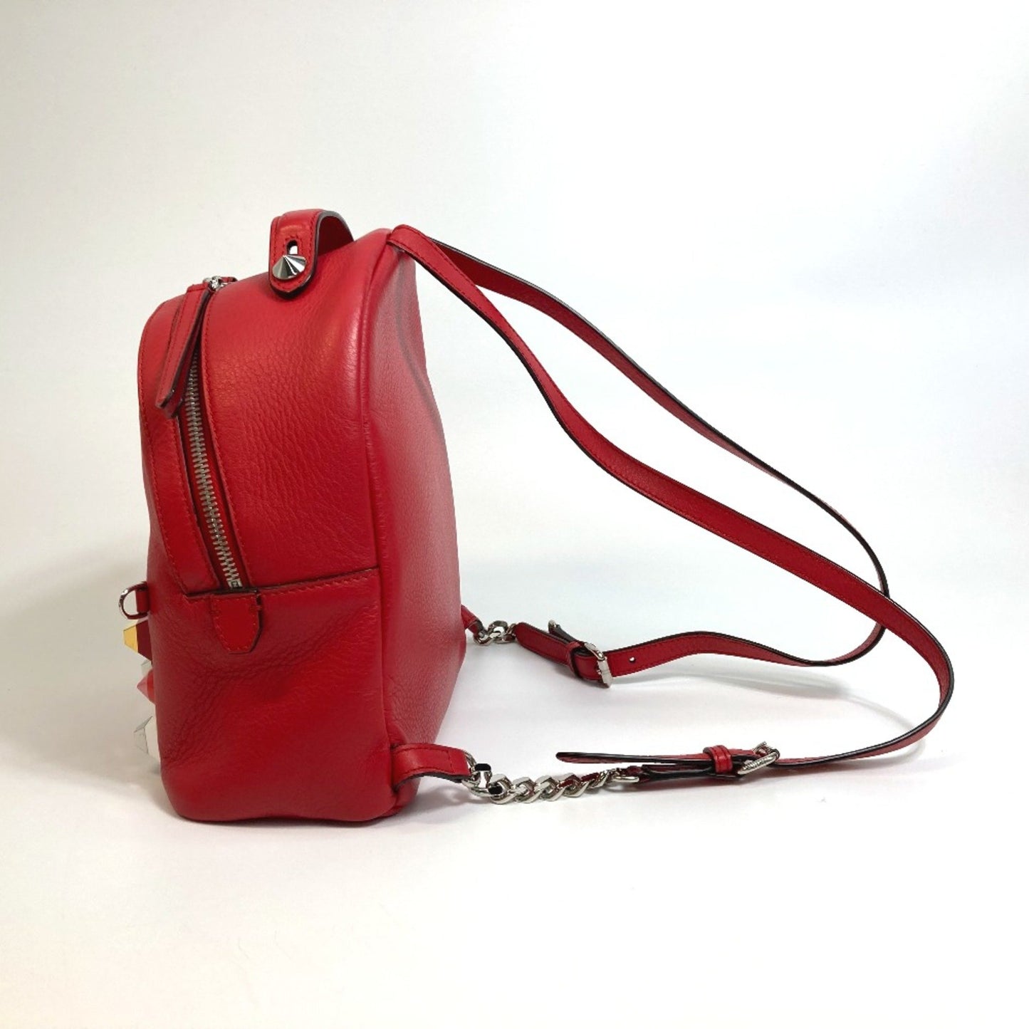 Fendi 8Bz038 Valentine Limited Color Studs Backpack Backpack Red Red