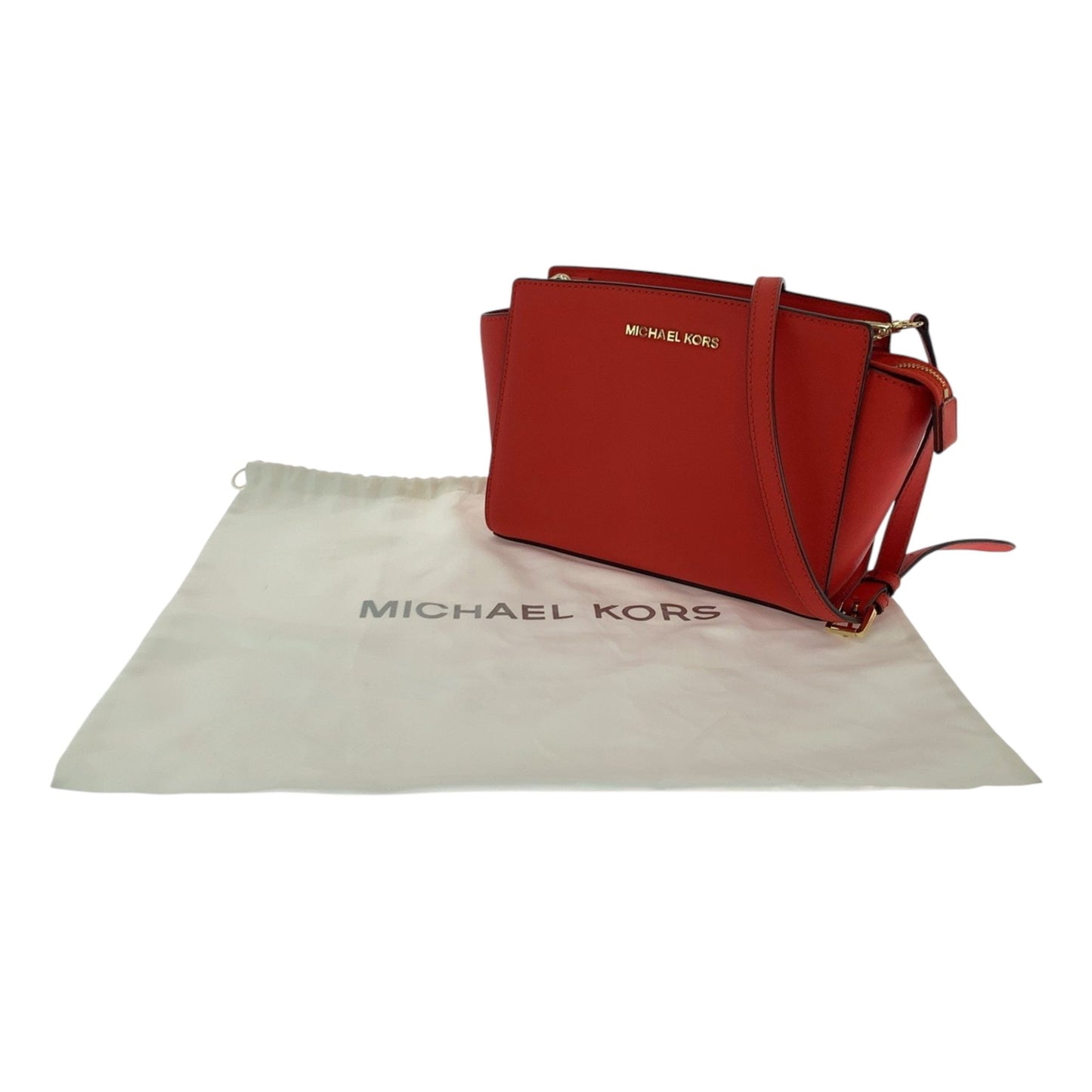 Michael Kors Logo Red Gold Hardware 30T3Glmm2L Shoulder Bag Crossbody