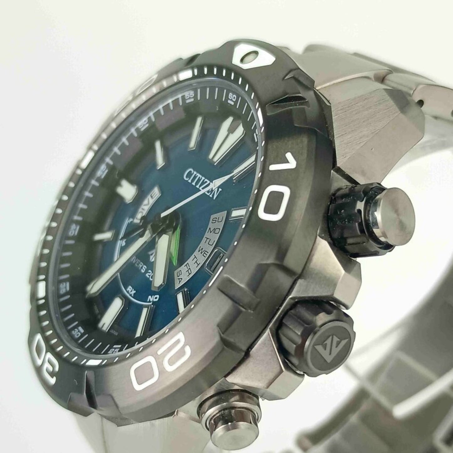 Citizen Promaster Marine Eco-Drive Watch As7145-69L H112-R012487 Silver With Blue Dial And Super