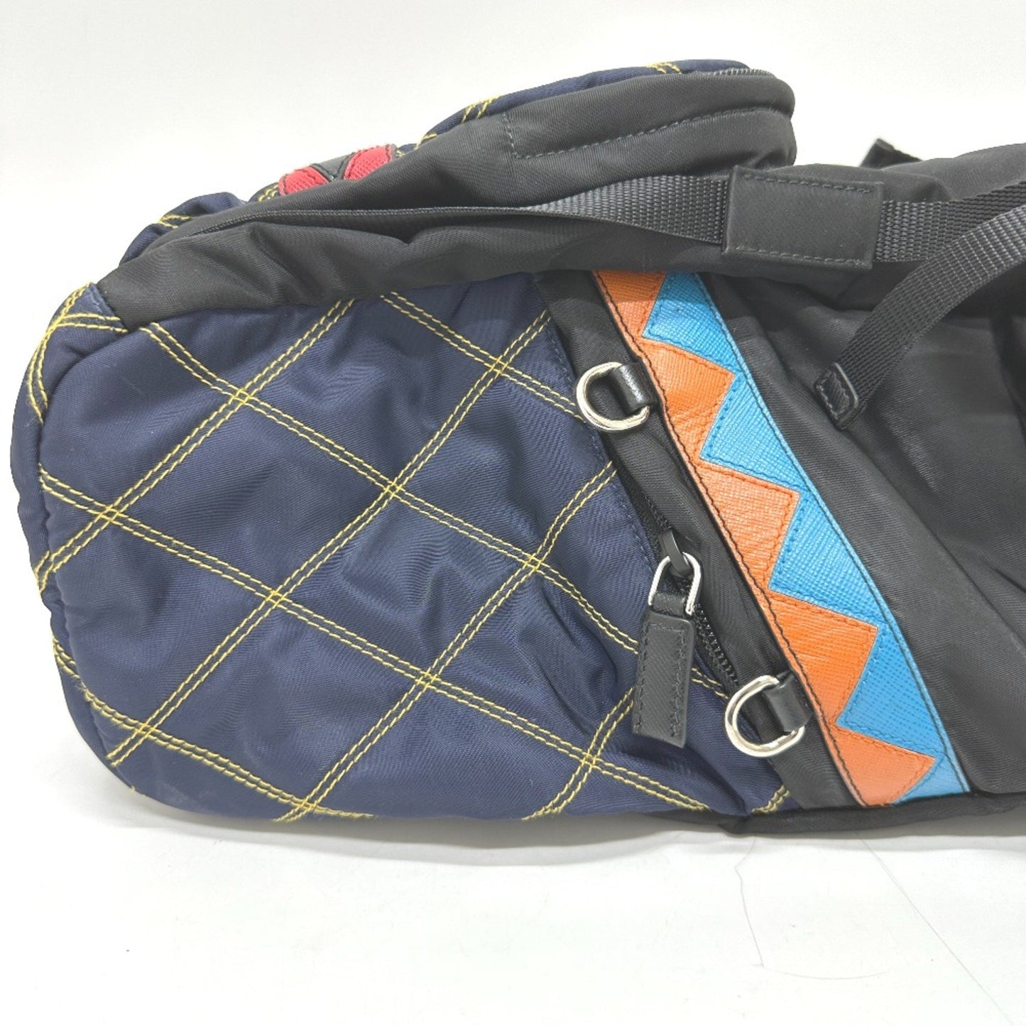 Prada Quilted Multi Backpack Bag Backpack Multicolore Silverhardware