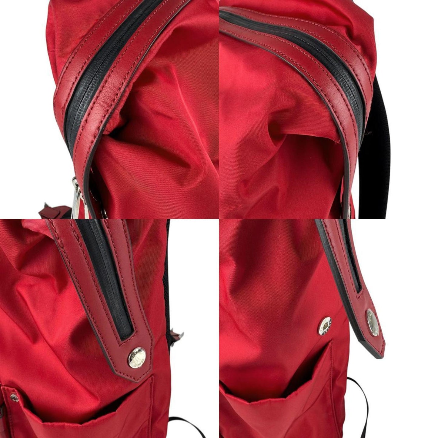 Fendi Backpack Nylon Leather Red X Yellow Blue