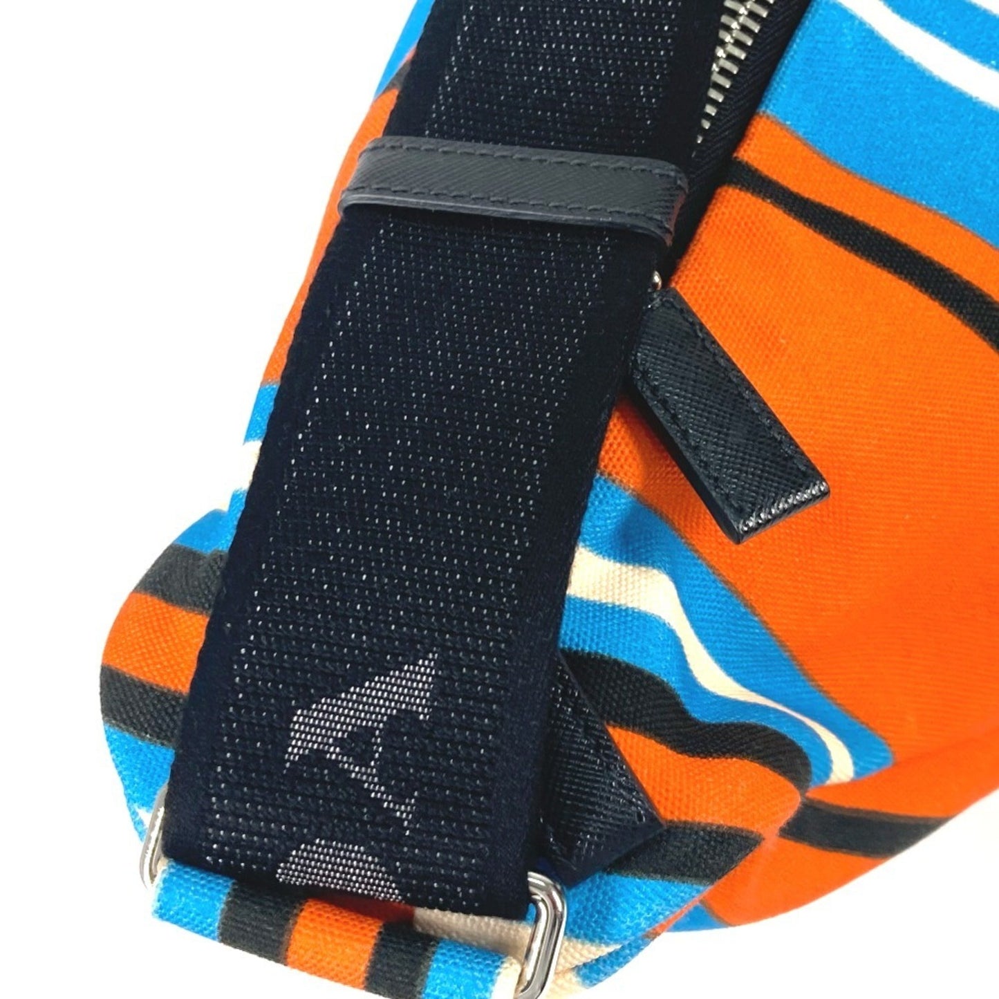 Prada 2Vy007 Striped Triangle Bayadere Crossbody Shoulder Bag In Canvas
