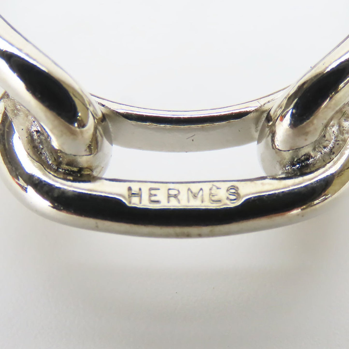 Hermes Scarf Ring Chaine D'Ancre Metal Silver Accessory