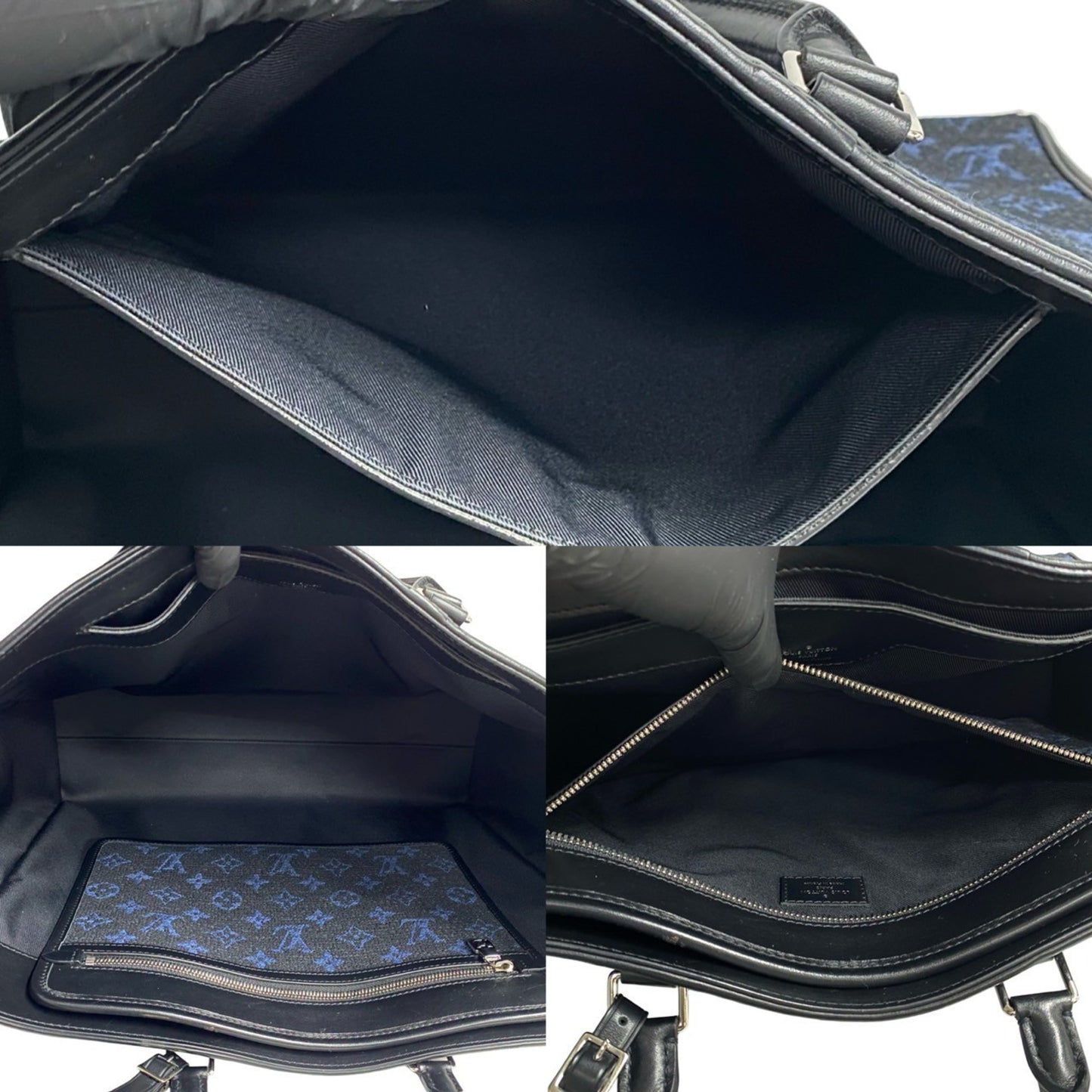 Louis Vuitton Grand Sac Tote Monogram Jacquard Leather Bag Handbag Black 38793