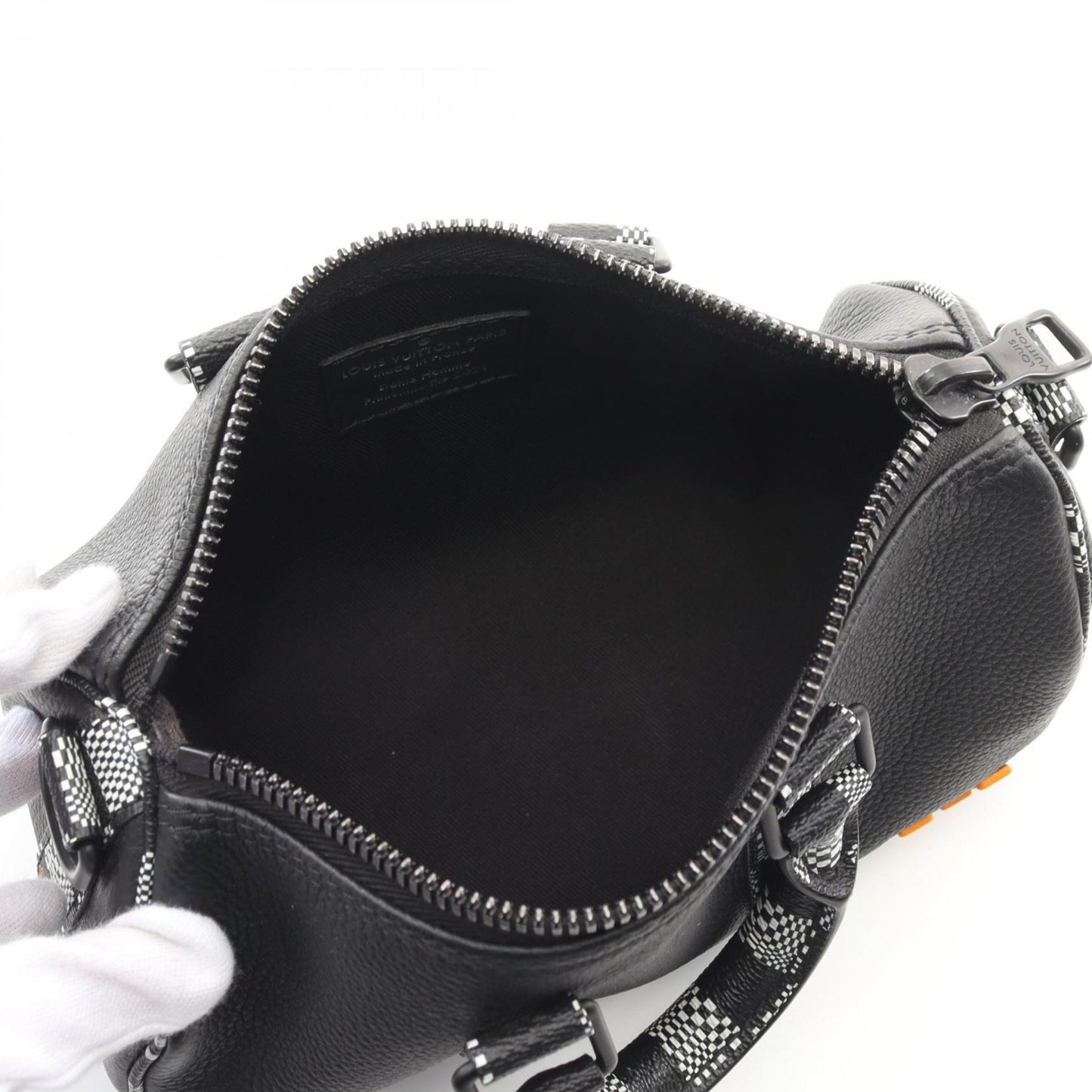 Louis Vuitton City Keepall Xs Handbag Leather Coated Canvas Damier Distorted