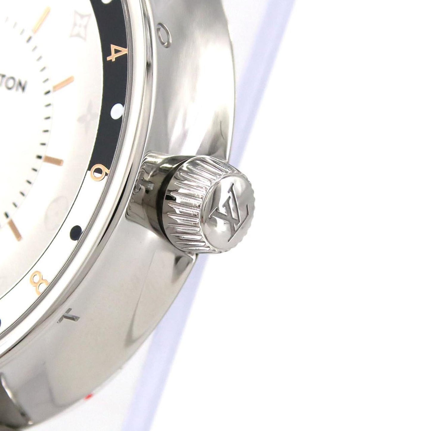 Louis Vuitton Tambour Moon Dual Time Qa105 Ss Wristwatch Quartz