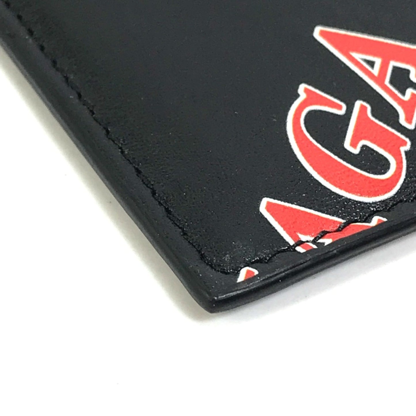 Balenciaga 594309 Logo Print Name Card Holder Card Case Black