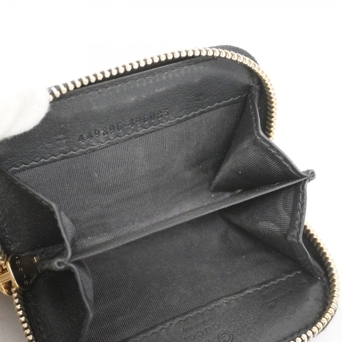Gucci Micro Guccissima Wallet/Coin Case 449896 Leather Black