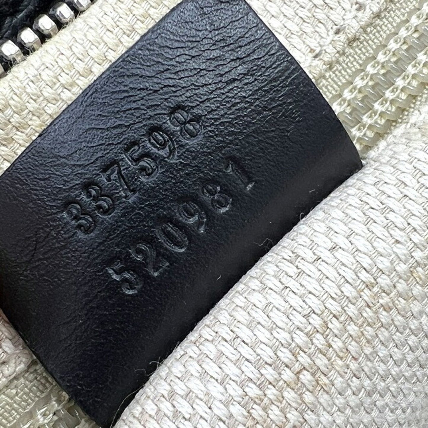 Gucci Shoulder Bag 337598 Gg Canvas Sherry Line Black Leather