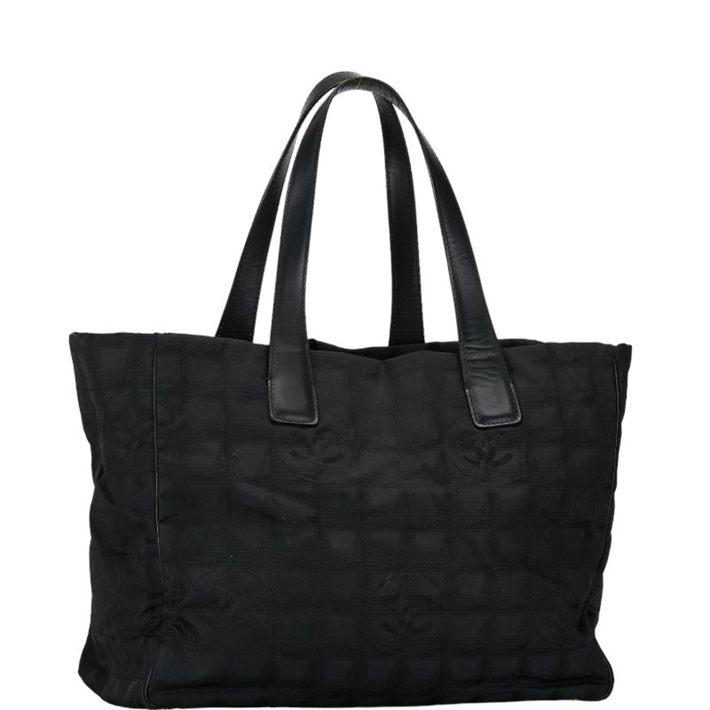 Chanel New Travel Line Tote Mm Bag A15991 Black Nylon Leather