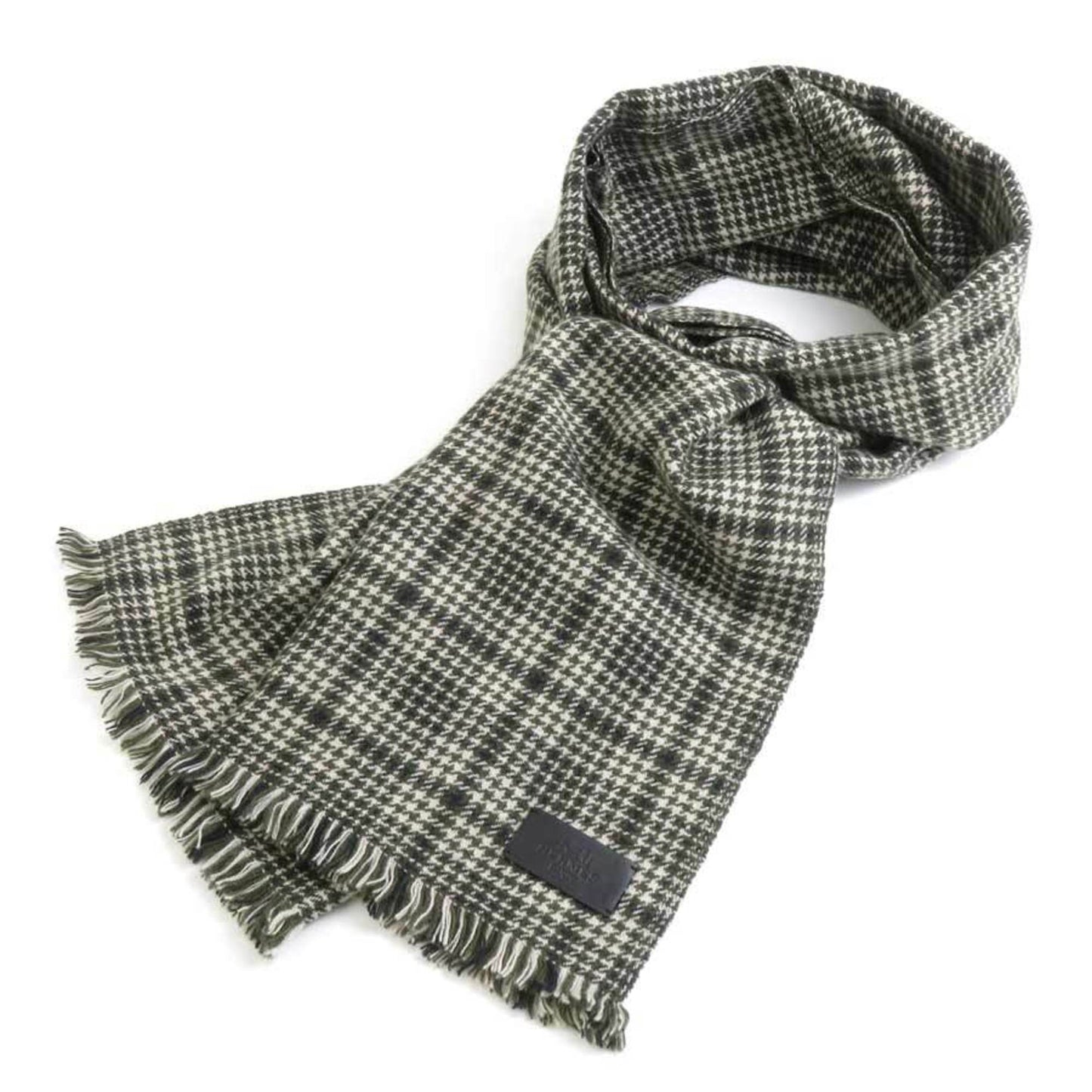 Hermes Hermes Scarf Cashmere Wool Khaki Beige Black