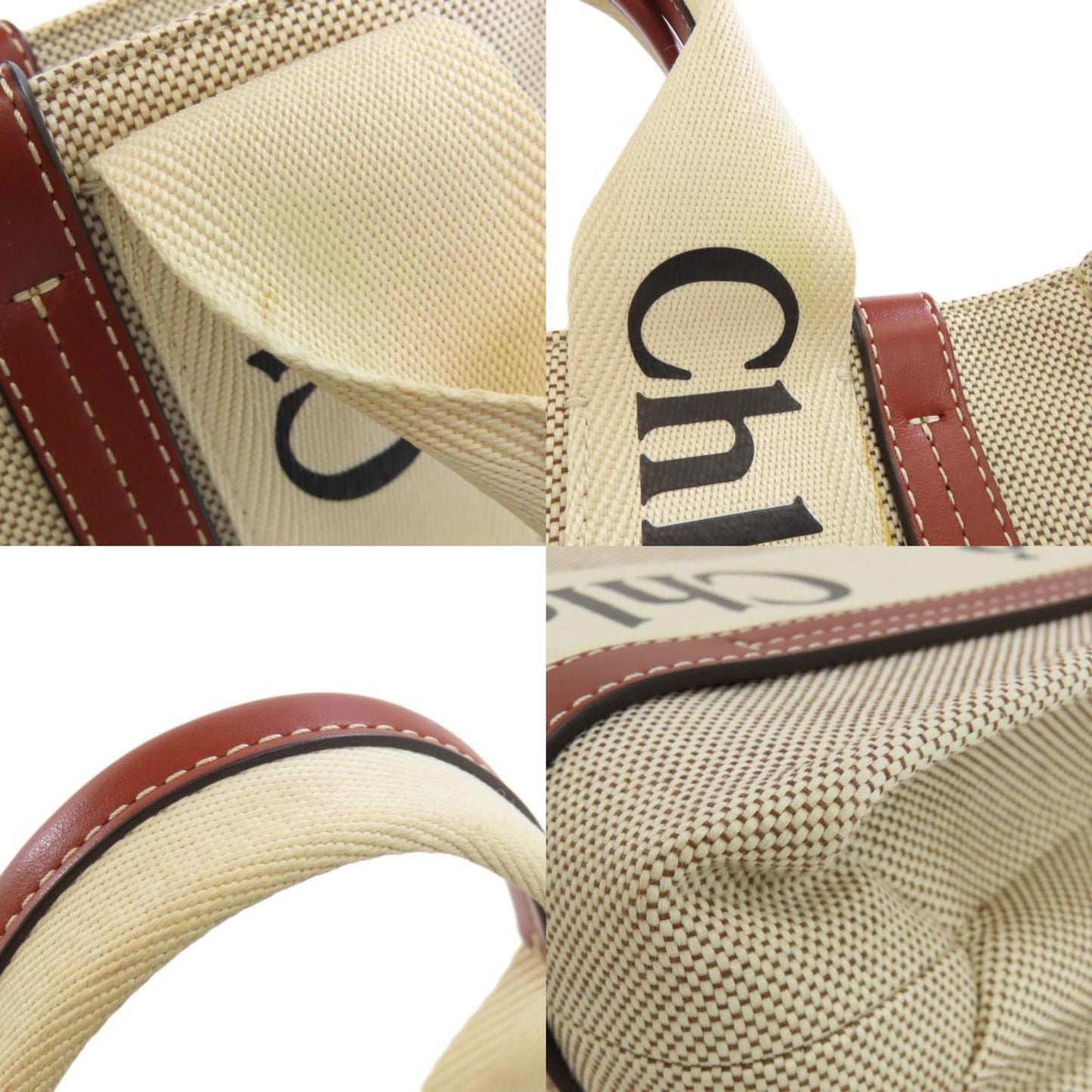 Chlo Chloe Woody Small Handbag Linen Leather