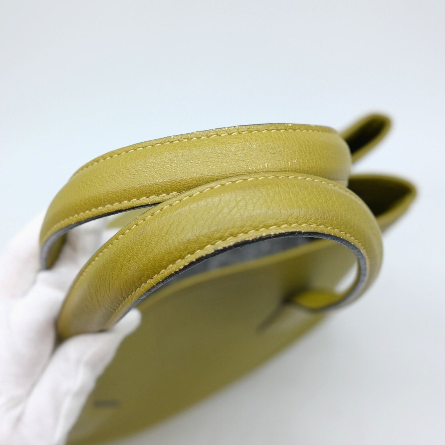 Hermes Victoria Cabas 32 Tote Bag In Taurillon Clemence Anise Green
