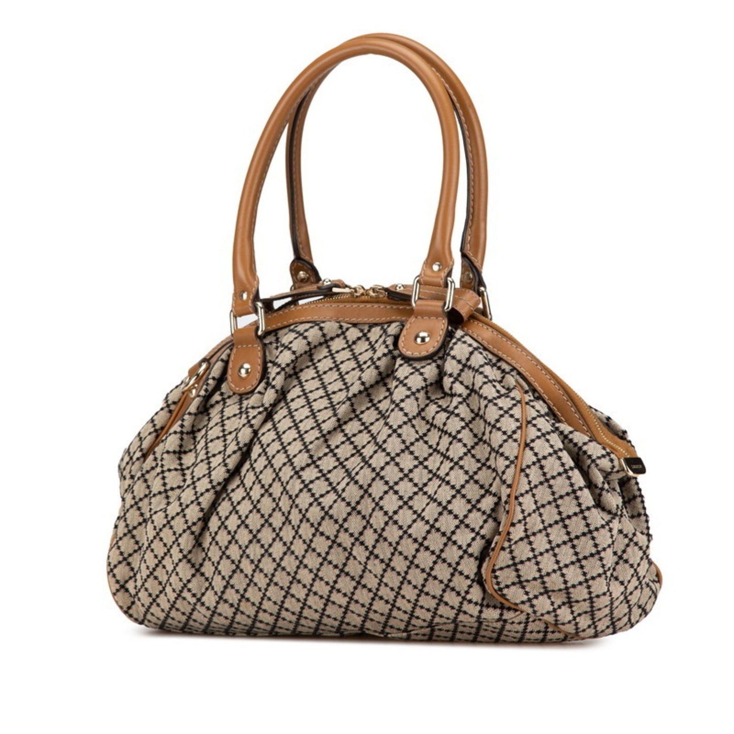 Gucci Diamante Sukey Handbag Shoulder Bag 223974 Beige Brown Canvas Leather